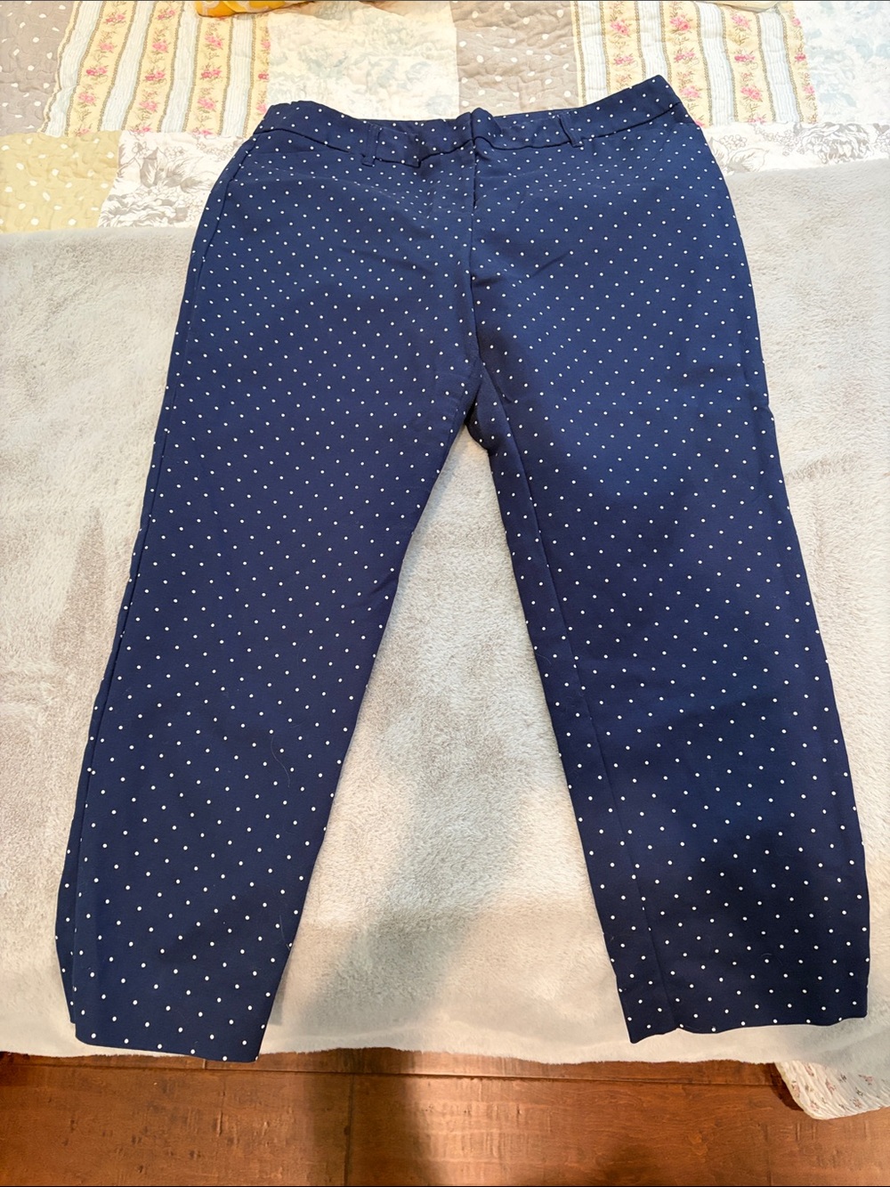 Liz Claiborne Navy Polka Dot Chinos